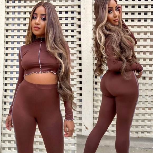 Chic Brown Women's Leggings Set - Picture 3 of 6